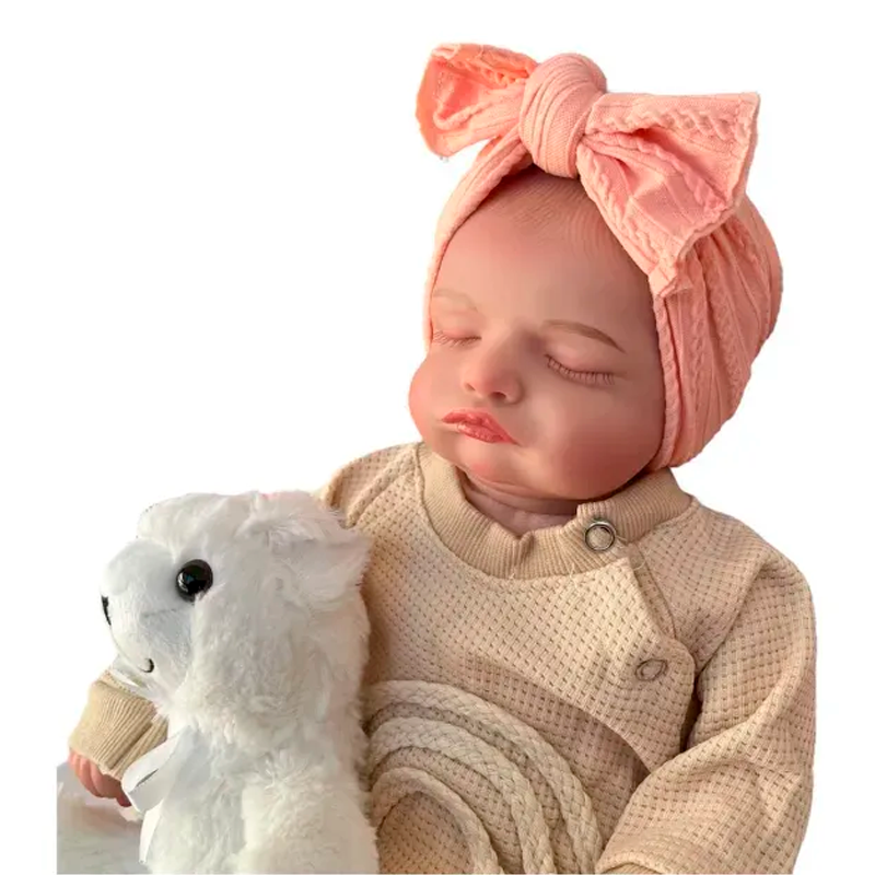 Muñeca Newborn 45 cm con Cabello, Moño y Accesorios