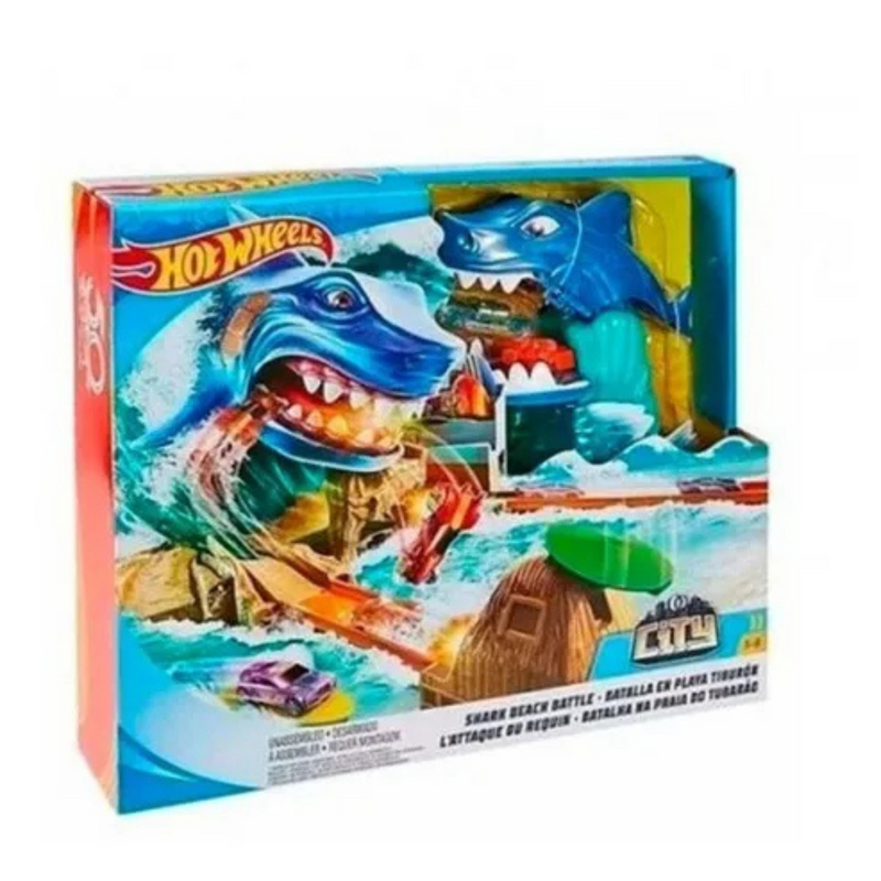 Hot Wheels City Shark Beach Battle Play Set Fnb21