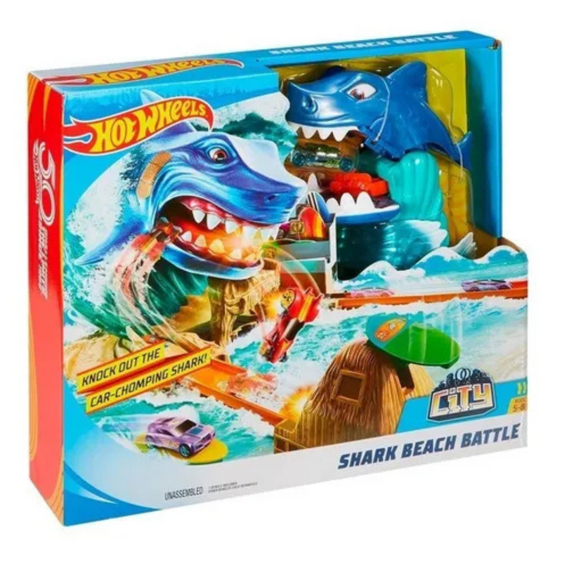 Hot Wheels City Shark Beach Battle Play Set Fnb21