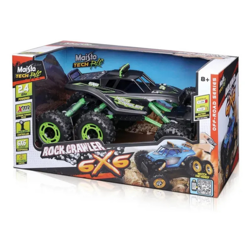 Maisto Rock Crawler 6X6 a Radio Control Negro Mate 82745