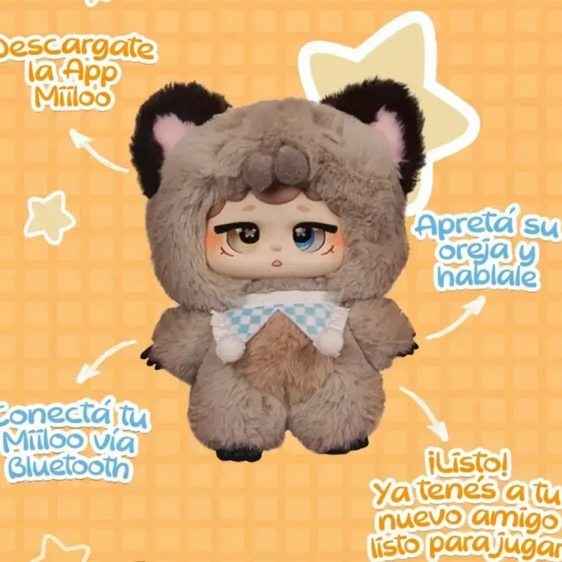 Miiloo Muñeca Peluche Inteligencia Artificial Negro 0042